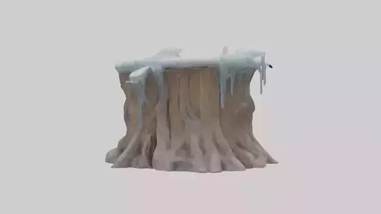 Frozen Tree Stump model VR / AR / low-poly