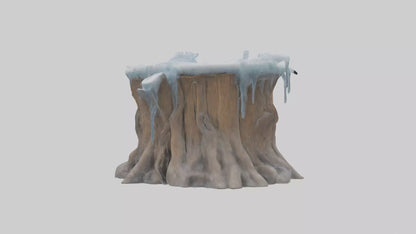 Frozen Tree Stump model VR / AR / low-poly