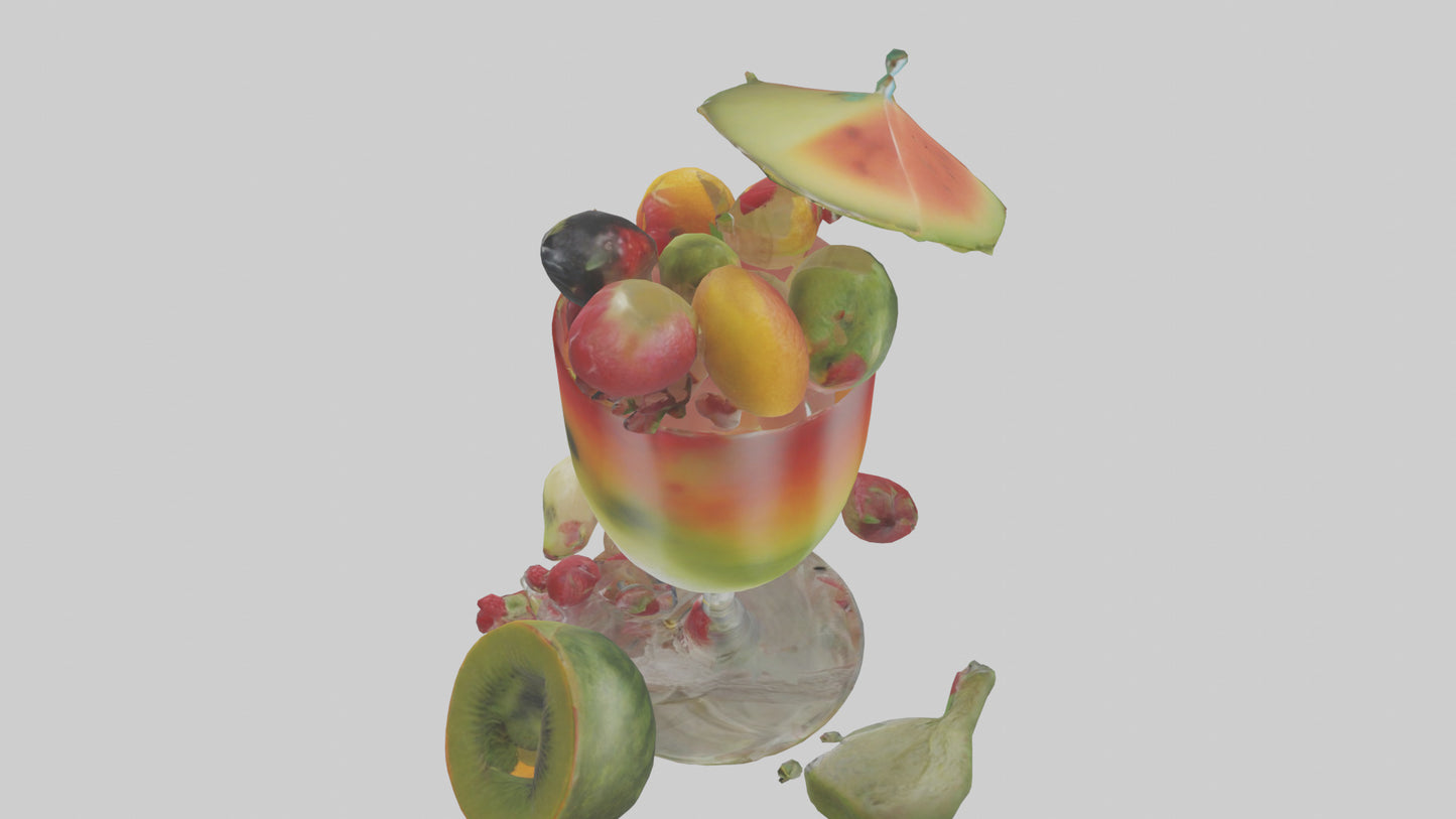 Fruit Cocktail Glass model 3D model