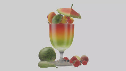 Fruit Cocktail Glass model 3D model
