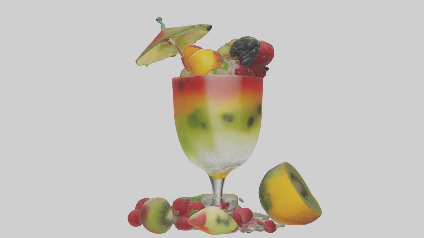 Fruit Cocktail Glass model 3D model