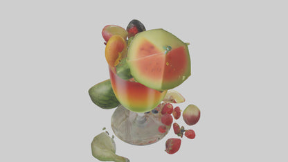 Fruit Cocktail Glass model 3D model