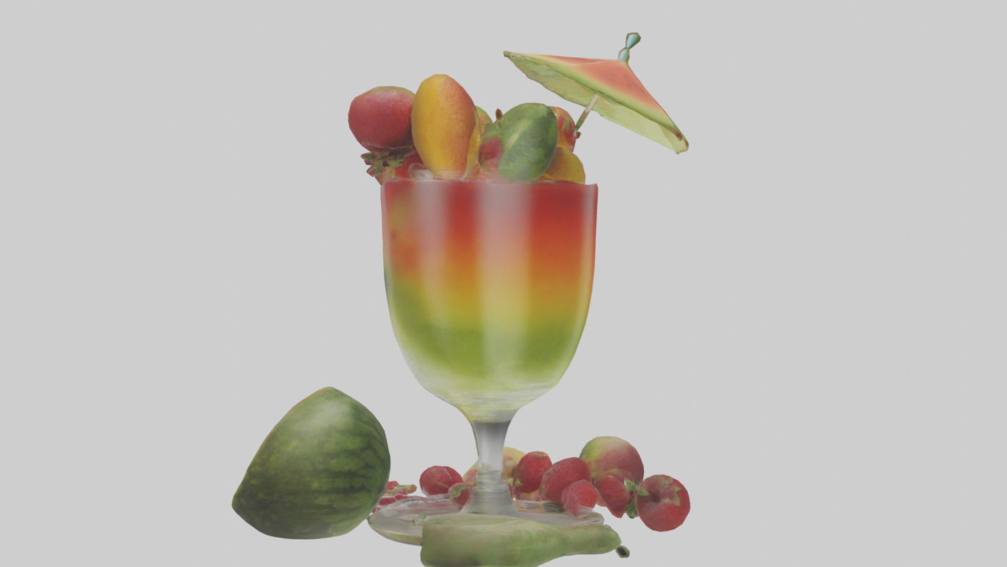 Fruit Cocktail Glass model 3D model