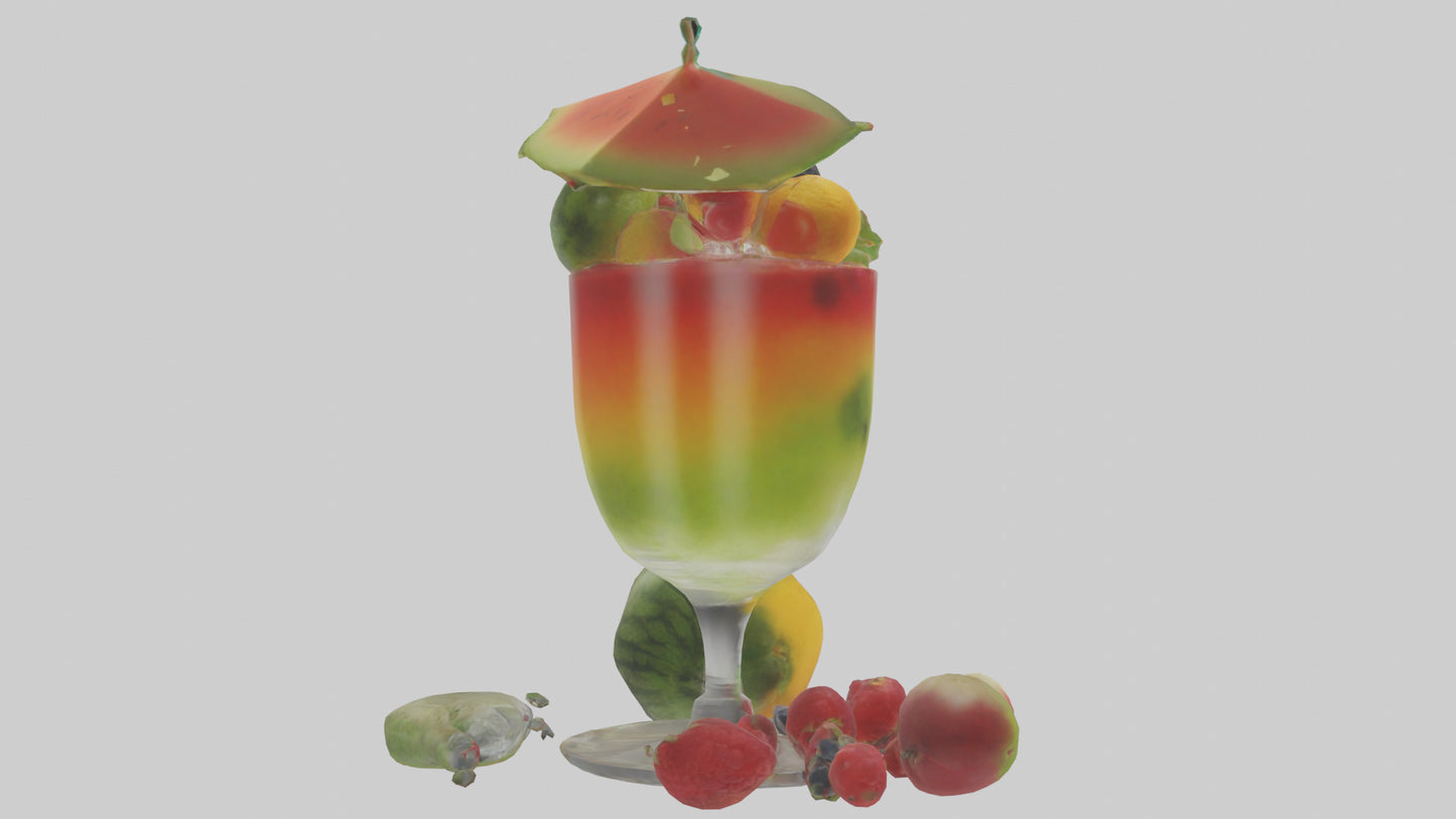 Fruit Cocktail Glass model 3D model