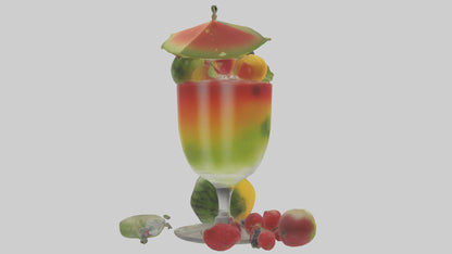 Fruit Cocktail Glass model 3D model