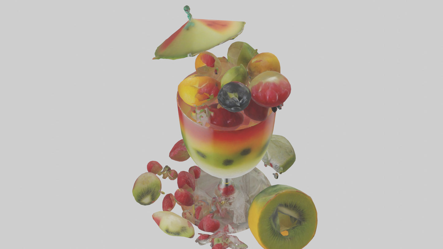 Fruit Cocktail Glass model 3D model
