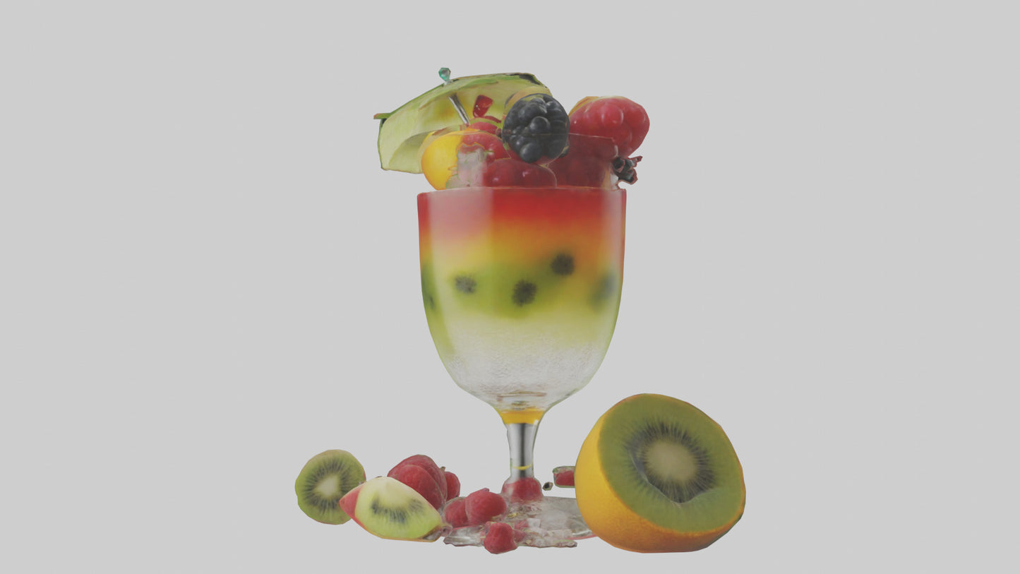 Fruit Cocktail Glass model 3D model