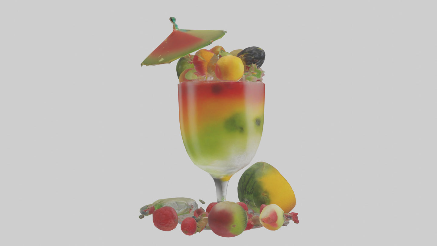 Fruit Cocktail Glass model 3D model