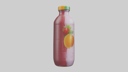 Fruit Juice Bottle model VR / AR / low-poly