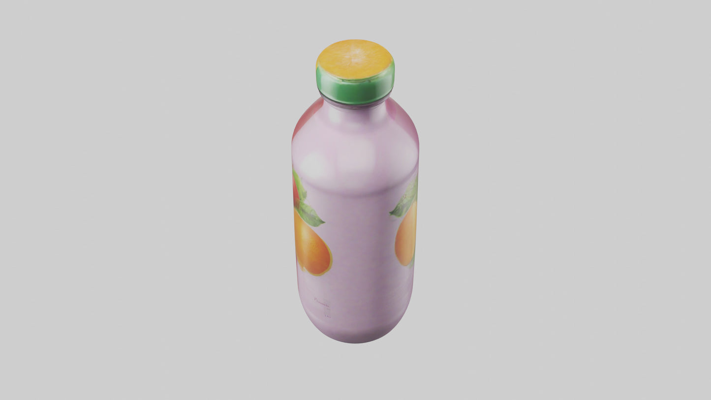 Fruit Juice Bottle model VR / AR / low-poly
