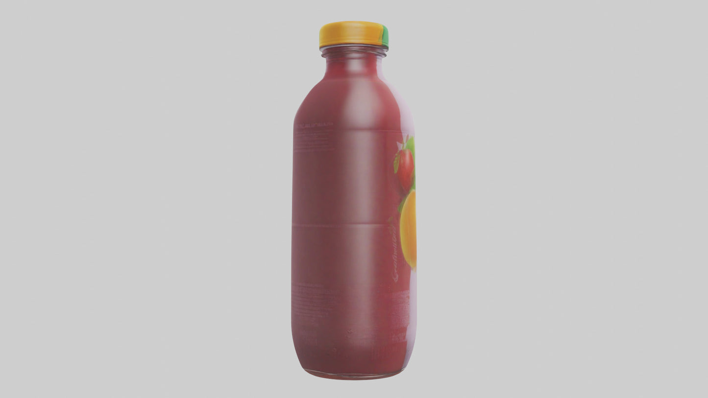 Fruit Juice Bottle model VR / AR / low-poly