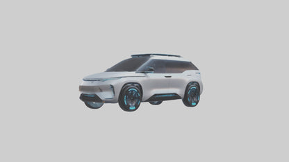 Futuristic Autonomous SUV model VR / AR / low-poly