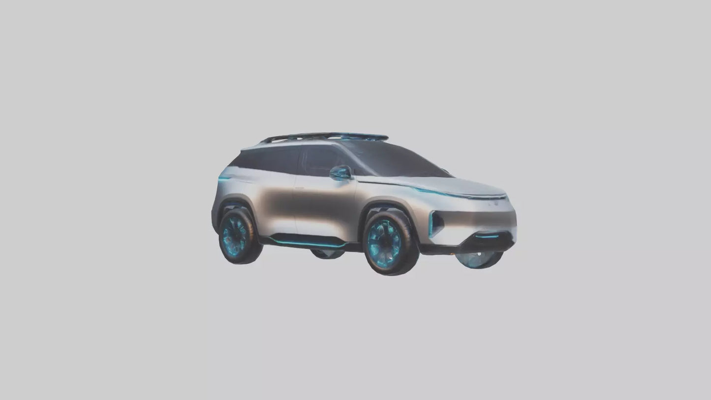 Futuristic Autonomous SUV model VR / AR / low-poly
