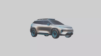 Futuristic Autonomous SUV model VR / AR / low-poly