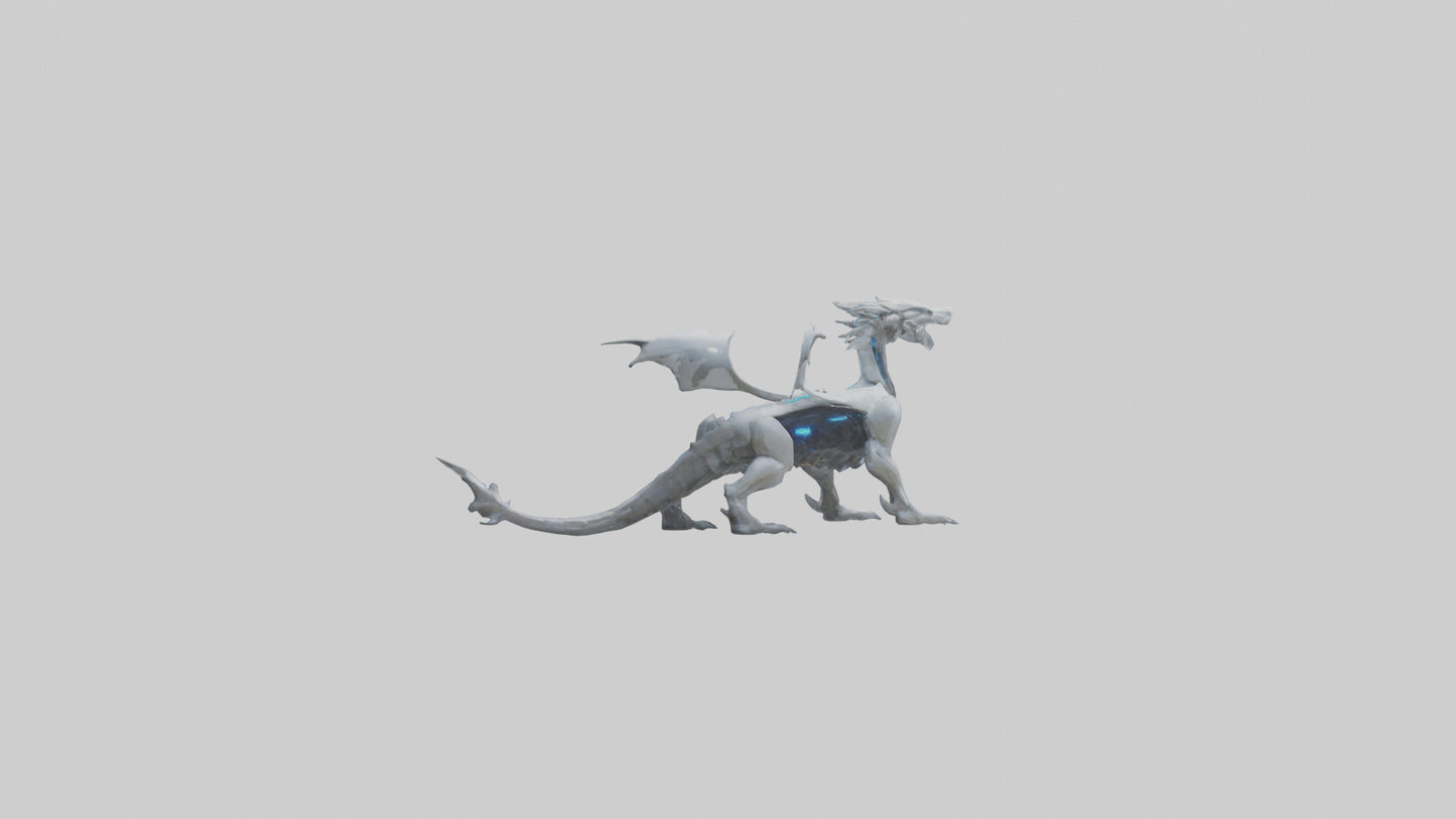 Futuristic Beast statue model VR / AR / low-poly