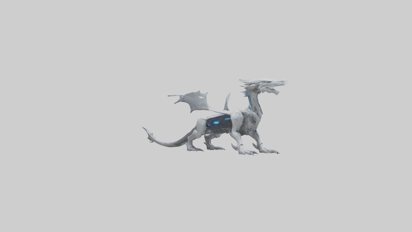 Futuristic Beast statue model VR / AR / low-poly