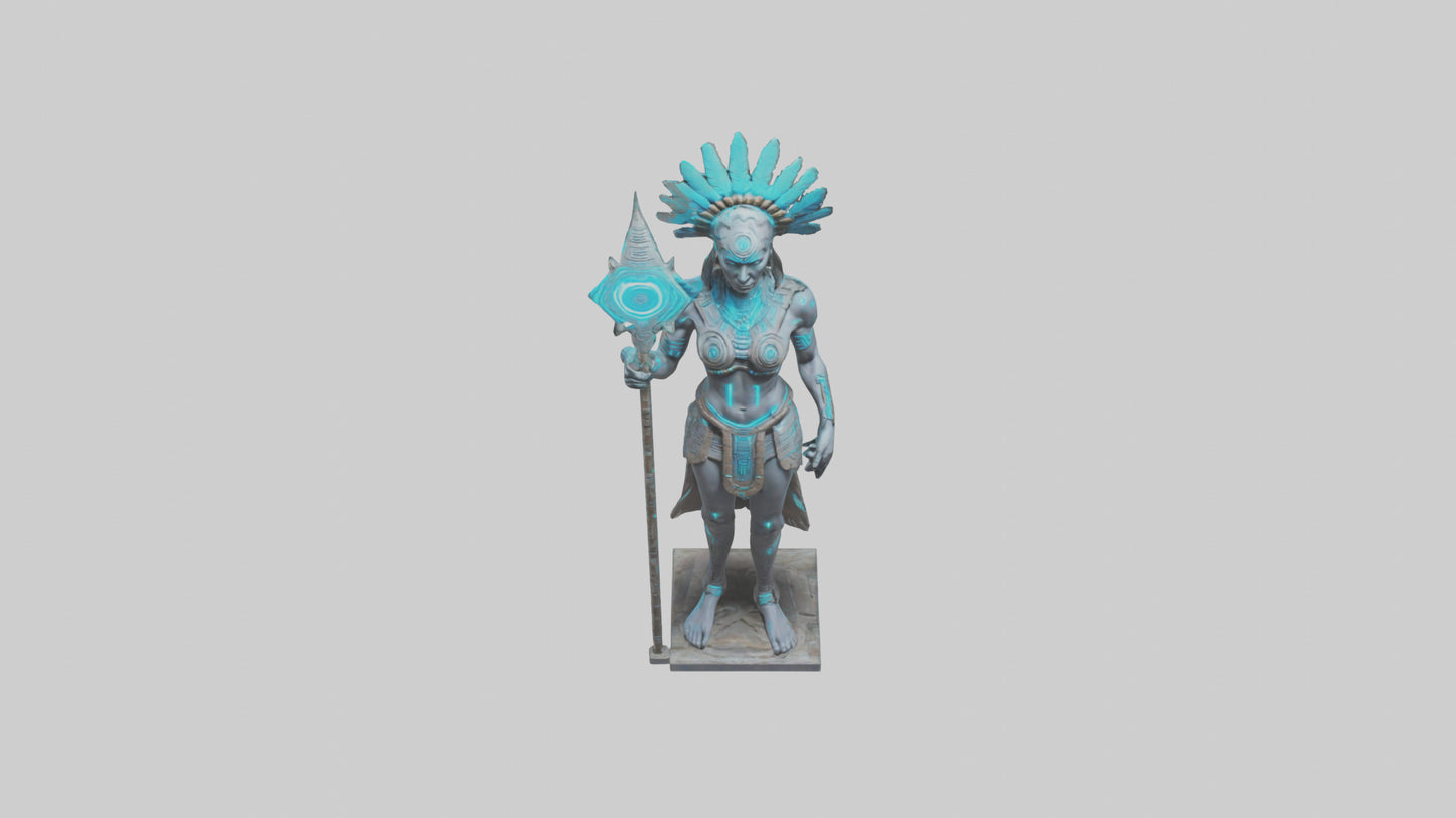 Futuristic Shaman statue model 3D model