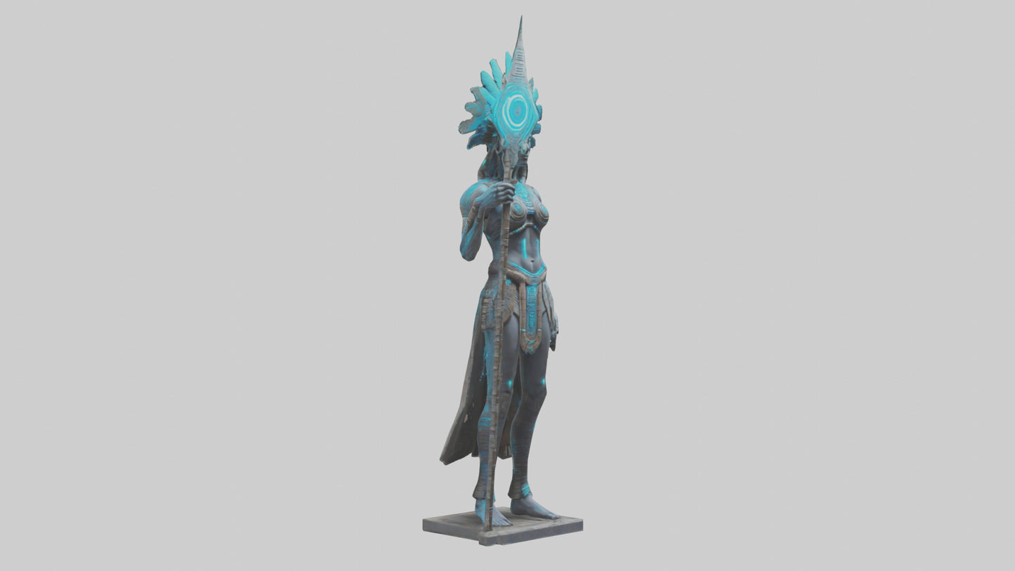 Futuristic Shaman statue model 3D model