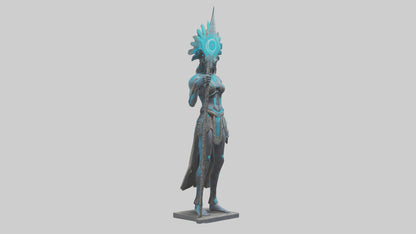 Futuristic Shaman statue model 3D model