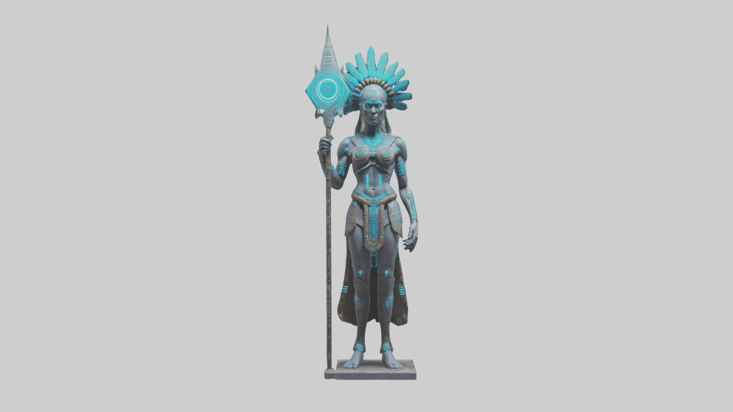 Futuristic Shaman statue model 3D model