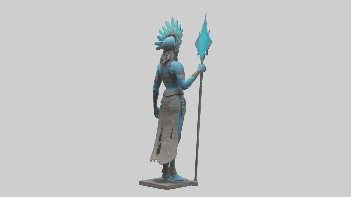 Futuristic Shaman statue model 3D model