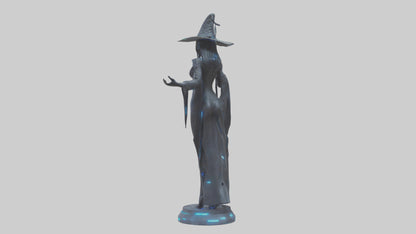 Futuristic Witch statue model VR / AR / low-poly