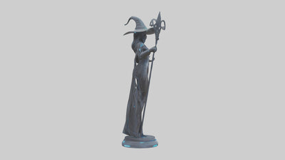 Futuristic Witch statue model VR / AR / low-poly