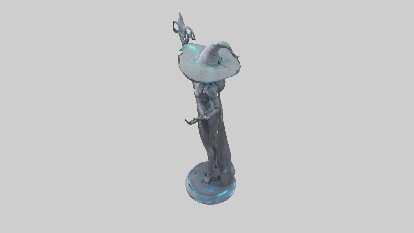 Futuristic Witch statue model VR / AR / low-poly