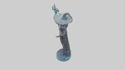 Futuristic Witch statue model VR / AR / low-poly