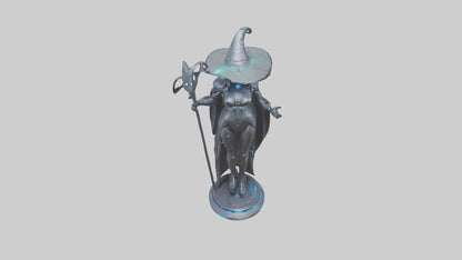 Futuristic Witch statue model VR / AR / low-poly
