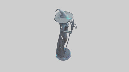 Futuristic Witch statue model VR / AR / low-poly