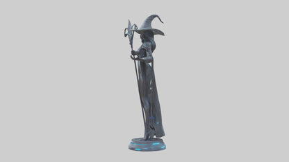 Futuristic Witch statue model VR / AR / low-poly