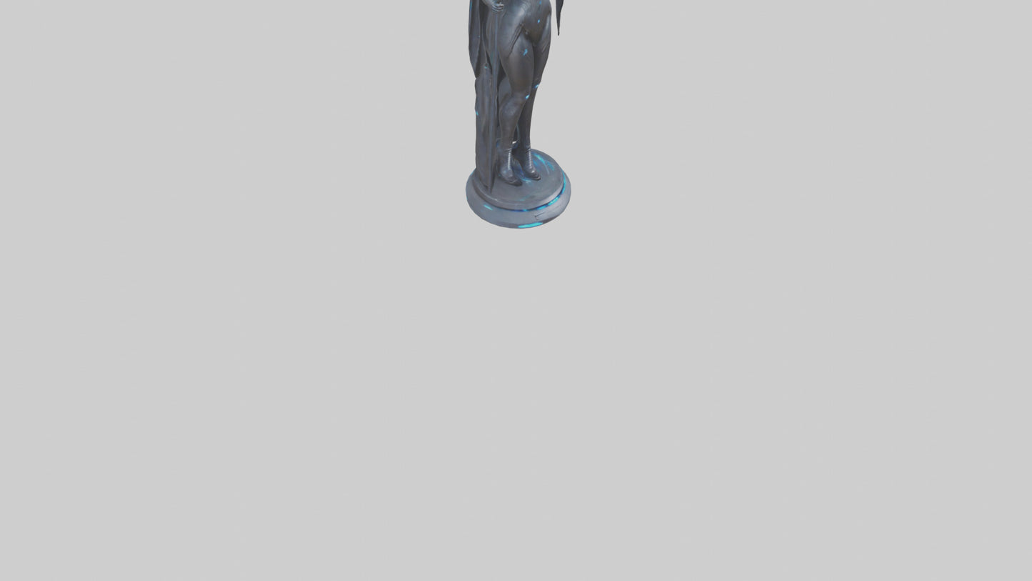 Futuristic Witch statue model VR / AR / low-poly