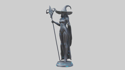 Futuristic Witch statue model VR / AR / low-poly