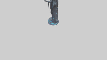 Futuristic Witch statue model VR / AR / low-poly