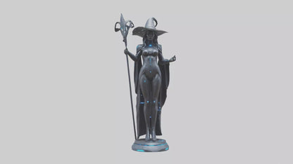 Futuristic Witch statue model VR / AR / low-poly
