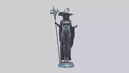 Futuristic Witch statue model VR / AR / low-poly