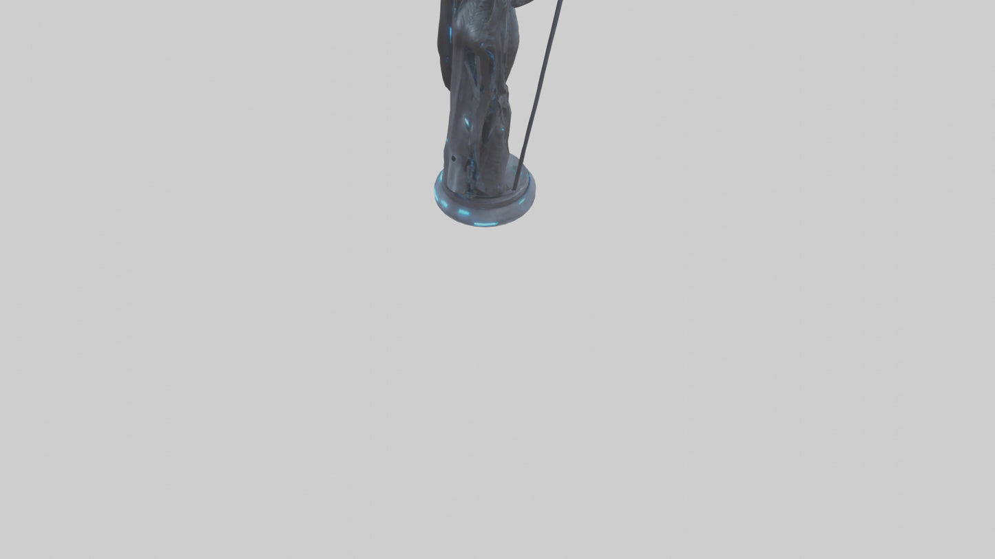 Futuristic Witch statue model VR / AR / low-poly