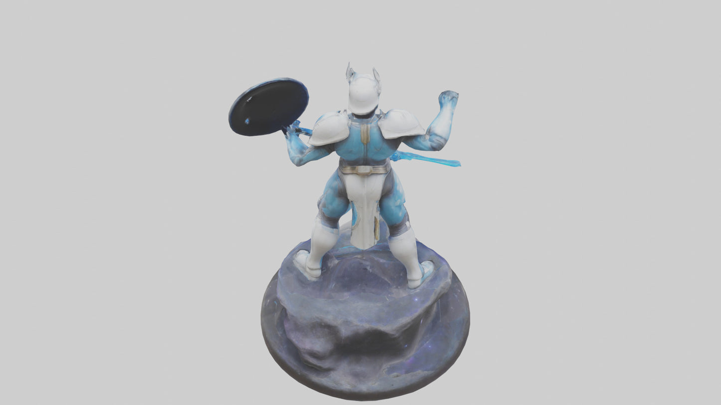 Galactic Warrior statue model VR / AR / low-poly