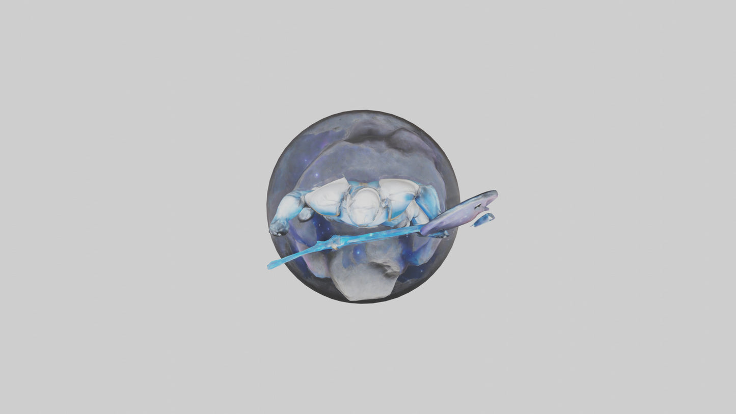 Galactic Warrior statue model VR / AR / low-poly