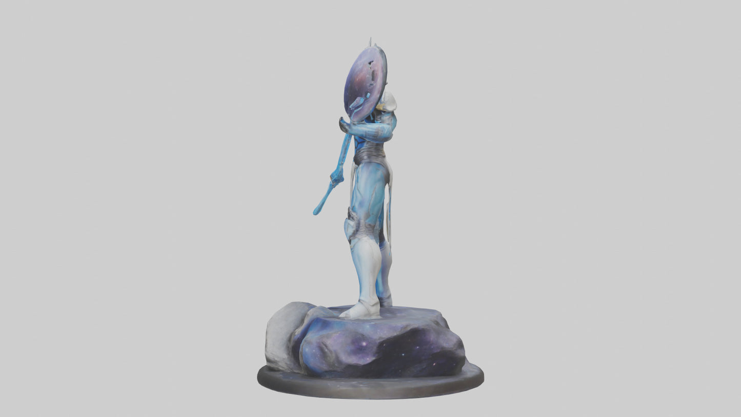 Galactic Warrior statue model VR / AR / low-poly