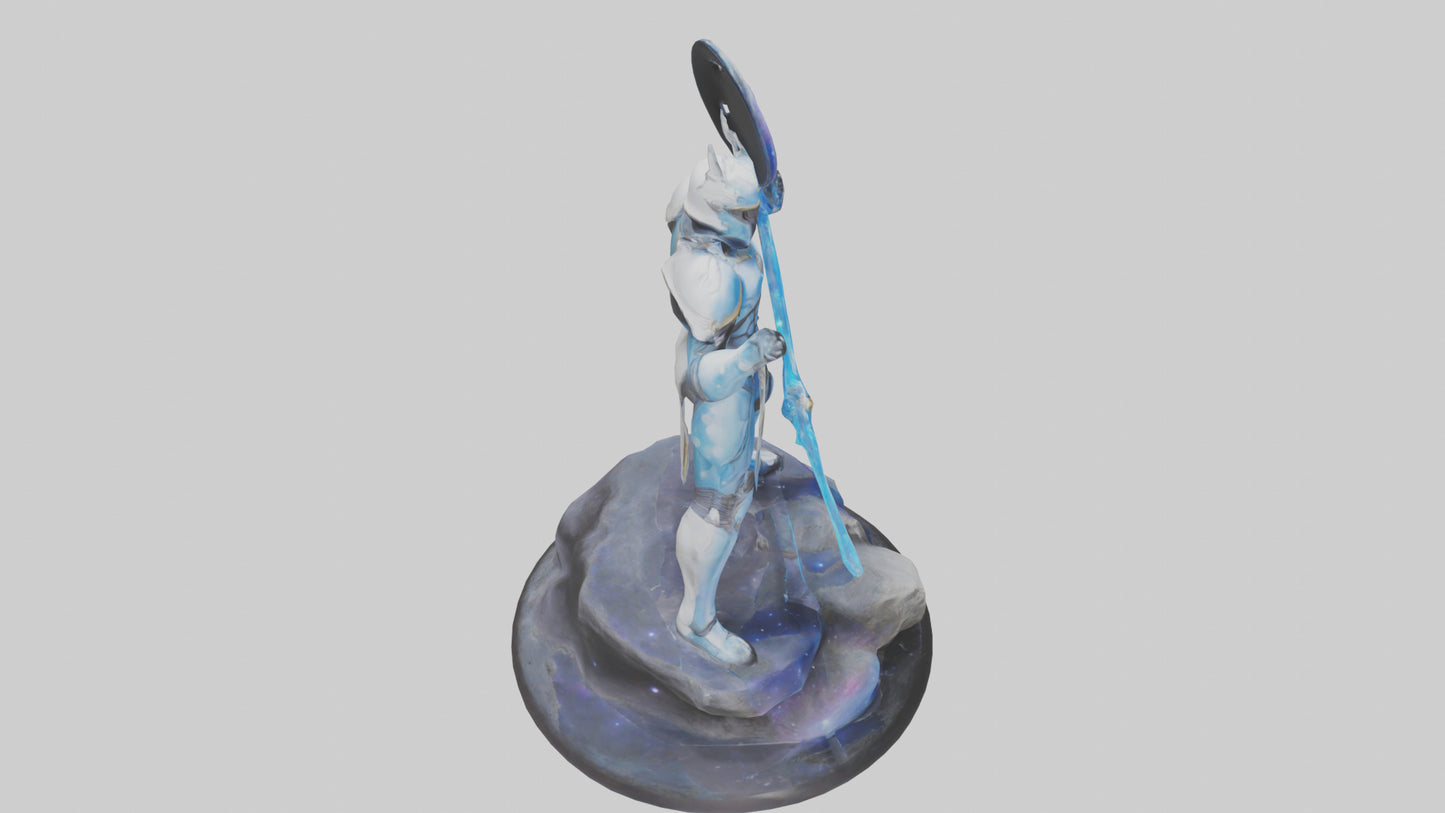 Galactic Warrior statue model VR / AR / low-poly