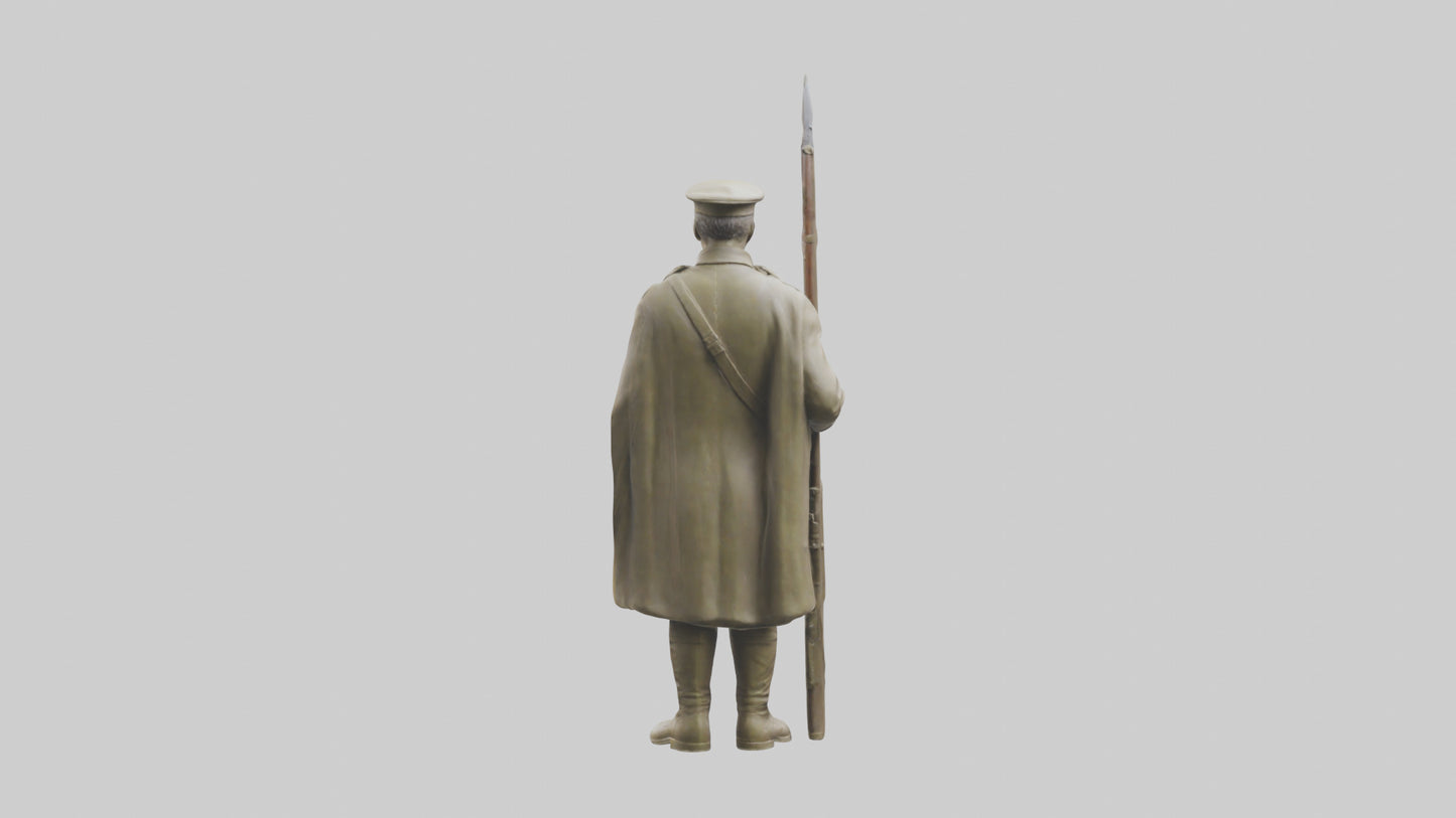 Gallant Soldier Sculpture model VR / AR / low-poly