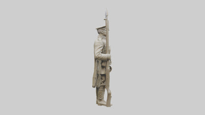 Gallant Soldier Sculpture model VR / AR / low-poly