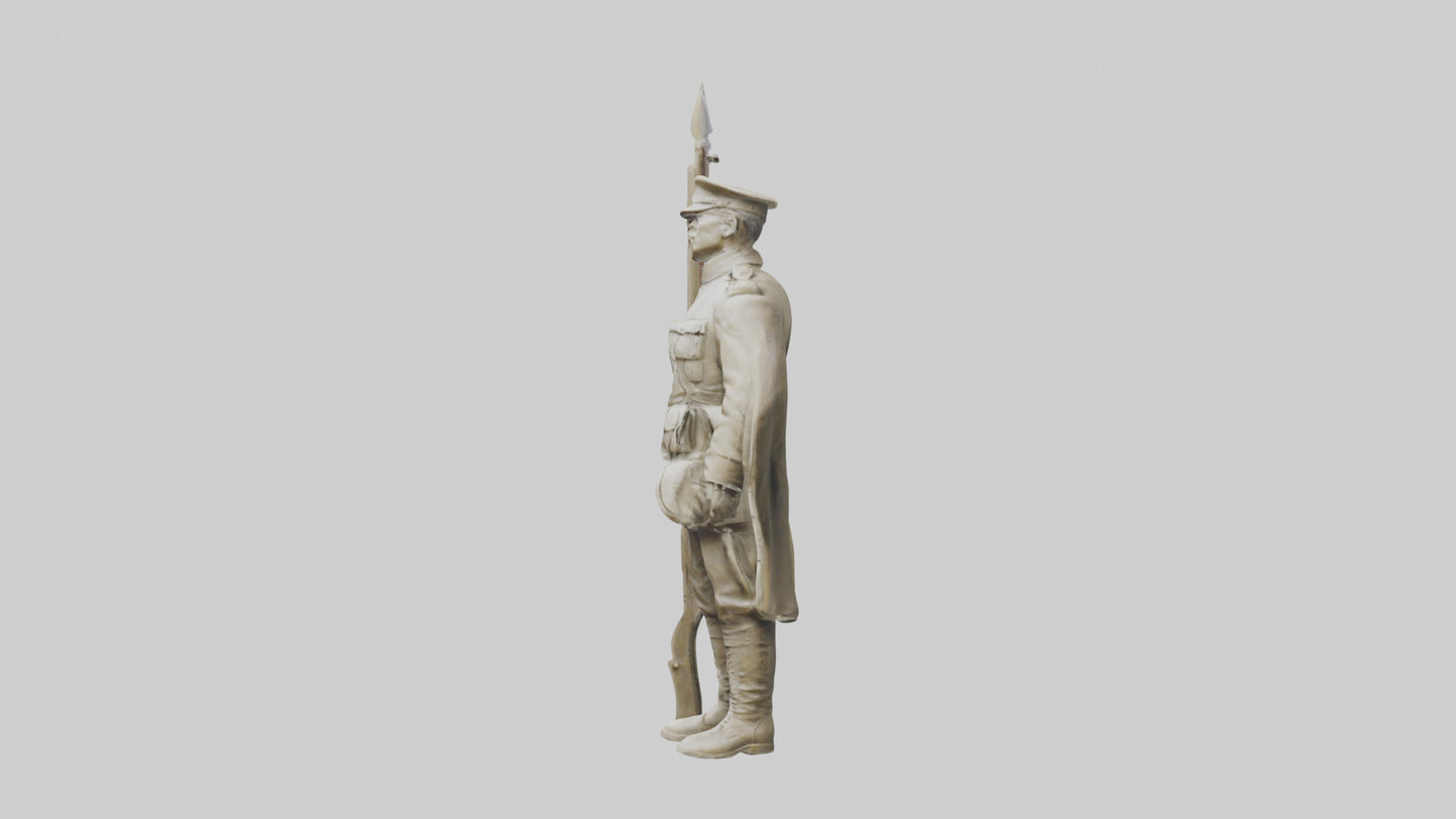 Gallant Soldier Sculpture model VR / AR / low-poly