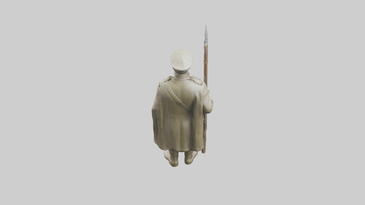 Gallant Soldier Sculpture model VR / AR / low-poly