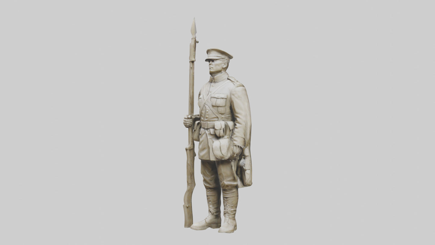 Gallant Soldier Sculpture model VR / AR / low-poly