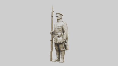 Gallant Soldier Sculpture model VR / AR / low-poly