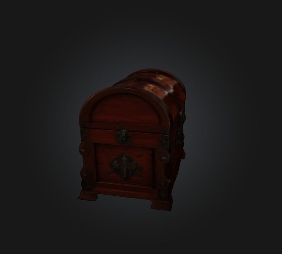 3D model game chest 3 VR / AR / low-poly