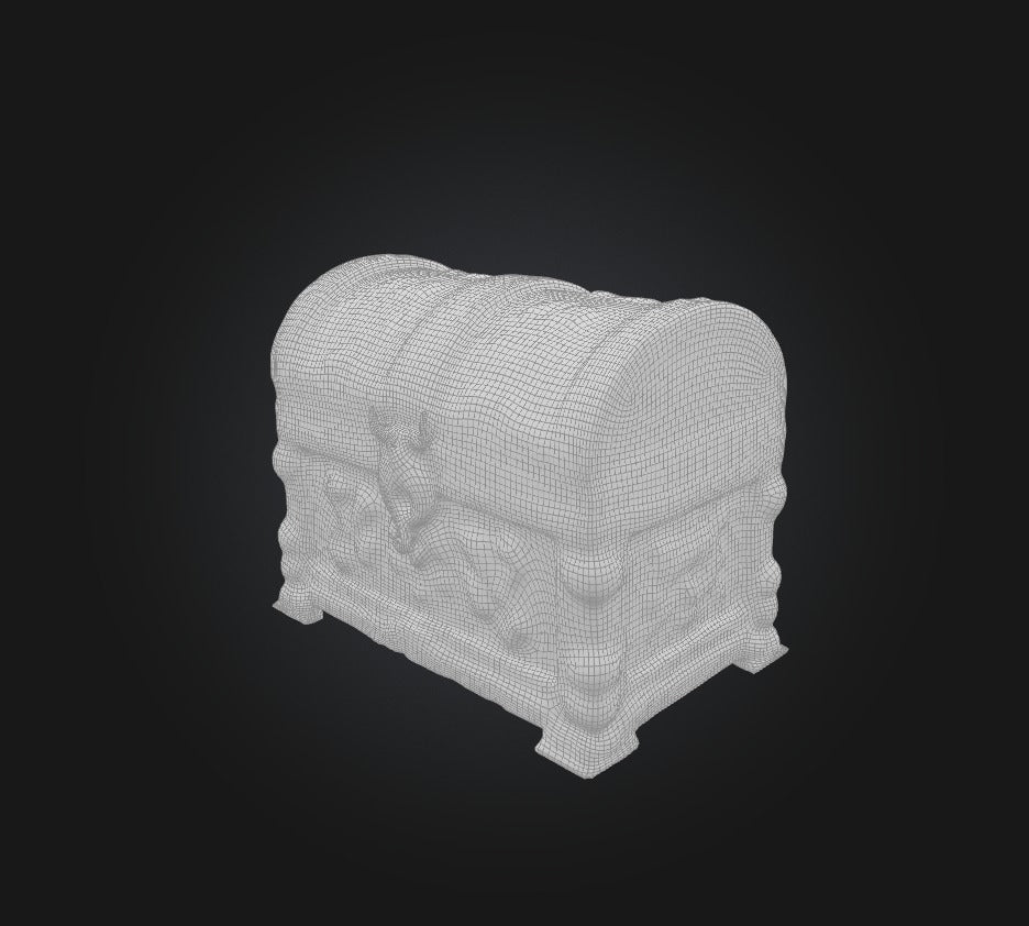 3D model game chest 3 VR / AR / low-poly